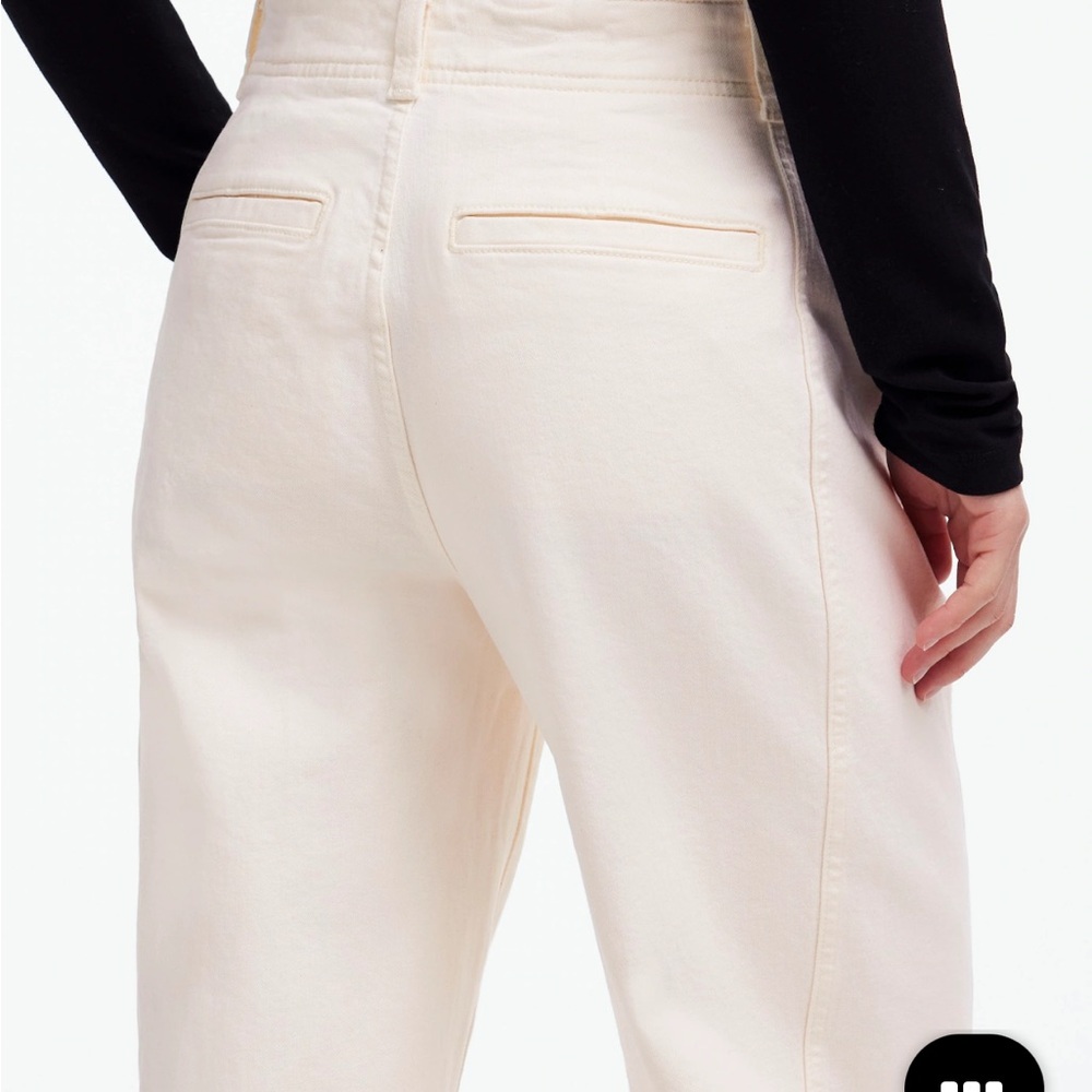 New Madewell Tapered Denim Trousers in vintage ivory size 28(missing button) - Picture 4 of 7